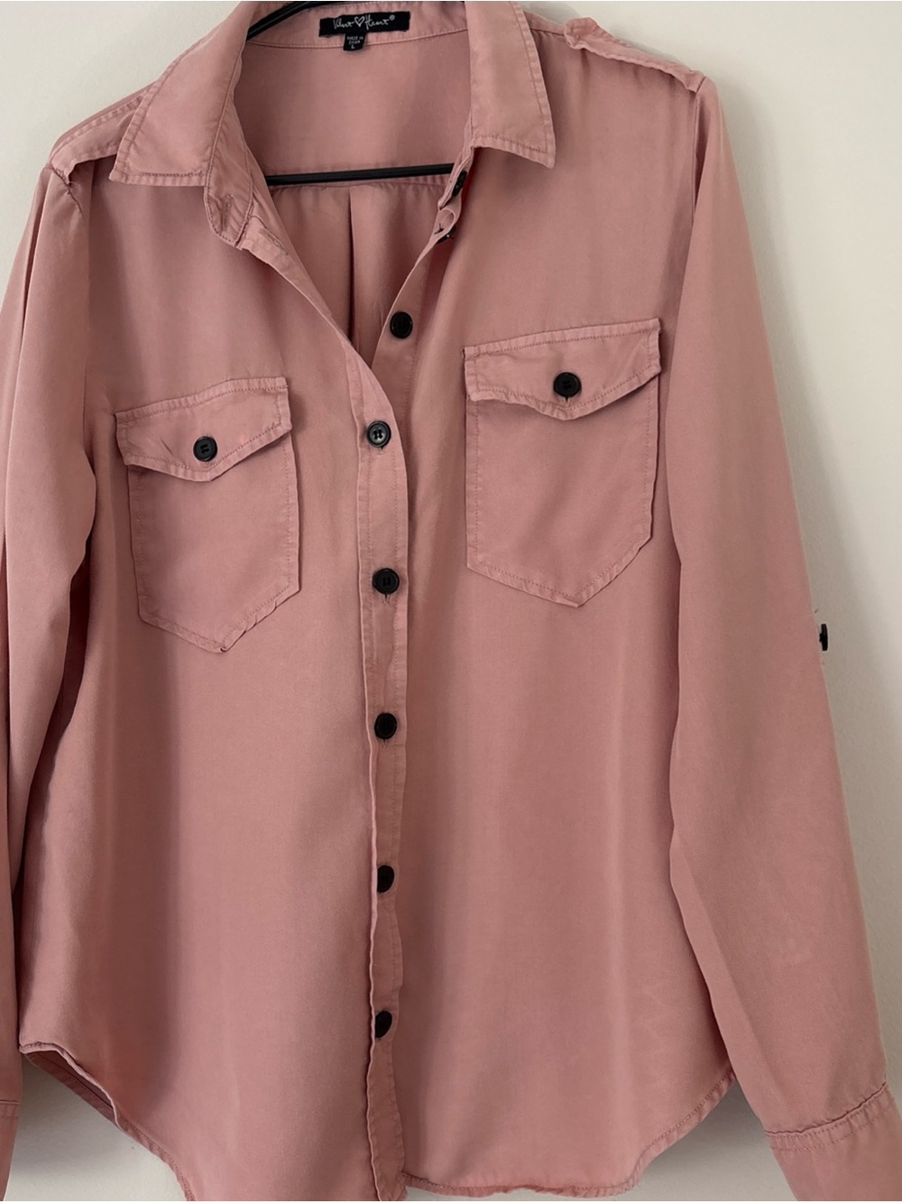 Velvet Heart Dusty Rose Button-Up Top